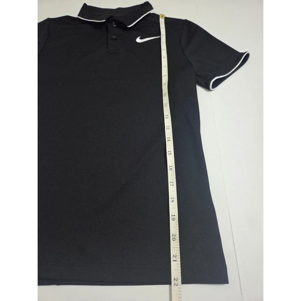 Nike boys Dri-FIT Polo Shirt Black White Short Sleeve Sport Top 915882-010 M